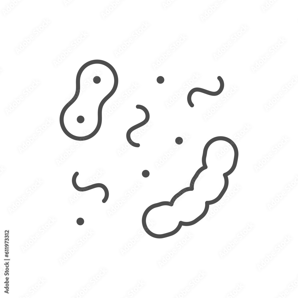 Microbes or bacteria line icon Microbes or bacteria line icon