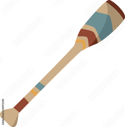 Vector hand drawn cartoon illustration of canoe paddle