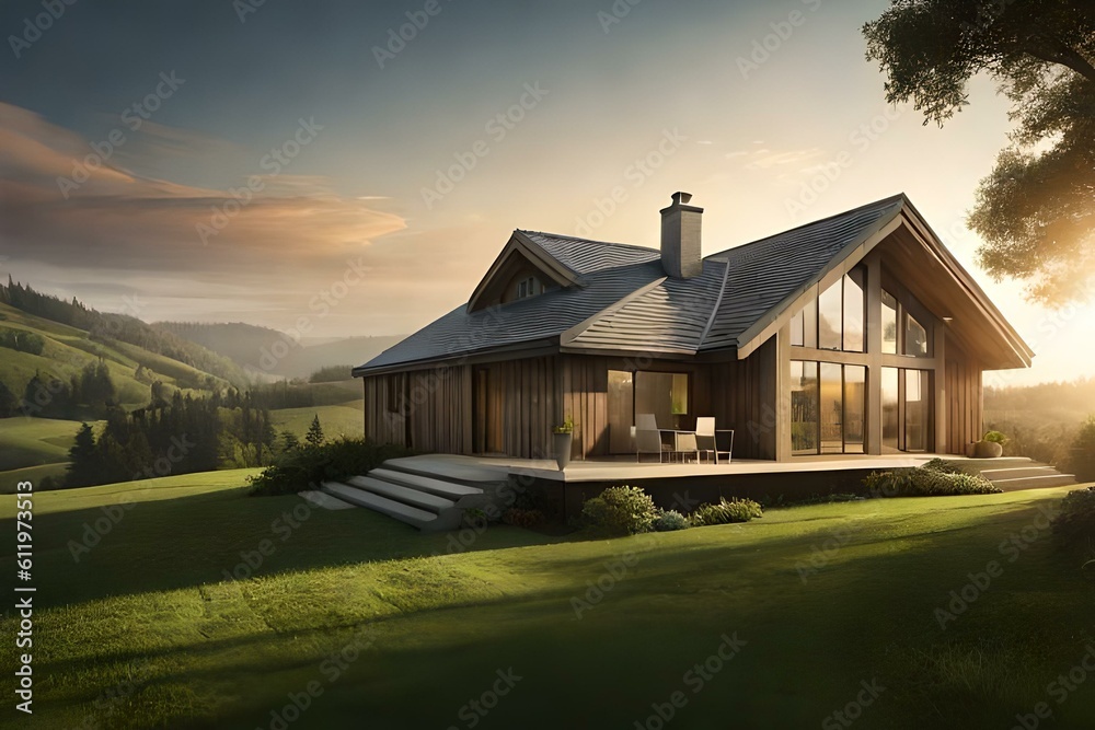 Fototapeta premium house on the hill