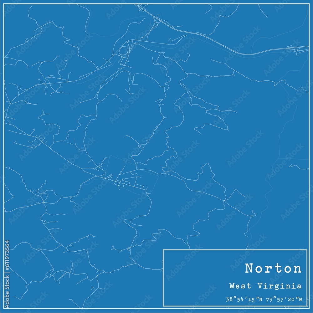 Blueprint US city map of Norton, West Virginia. Blueprint US city map of Norton, West Virginia.