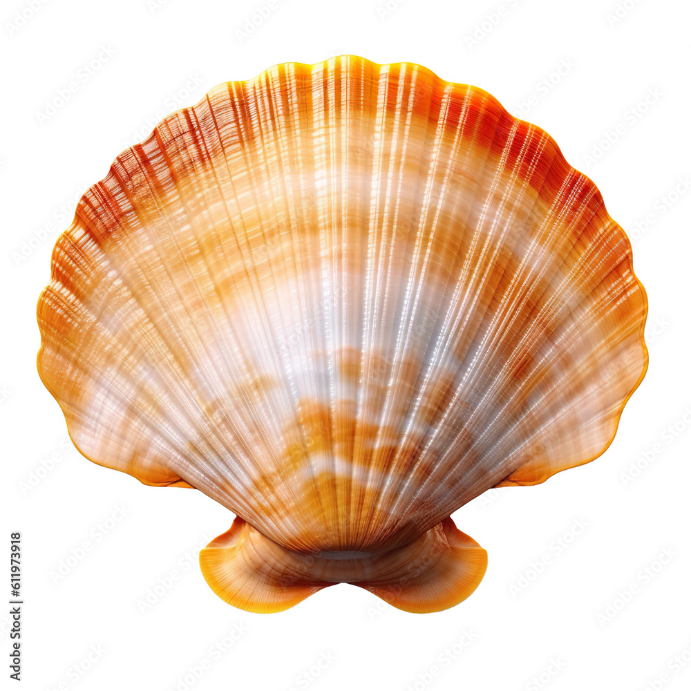 Isolated Scallop Shell on Transparent Background Isolated Scallop Shell on Transparent Background