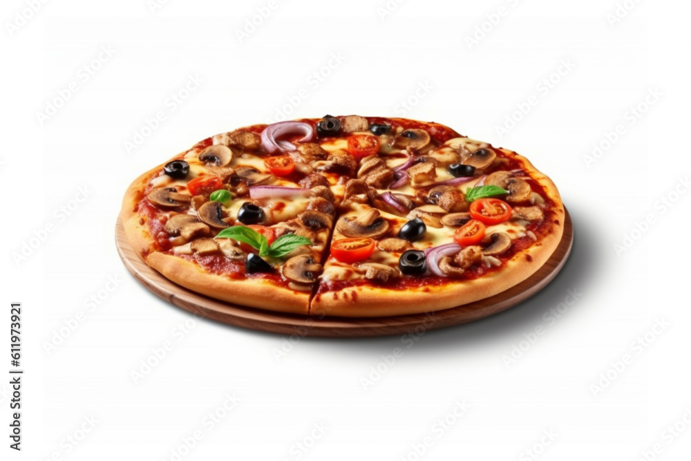 Pizza isolated on white background