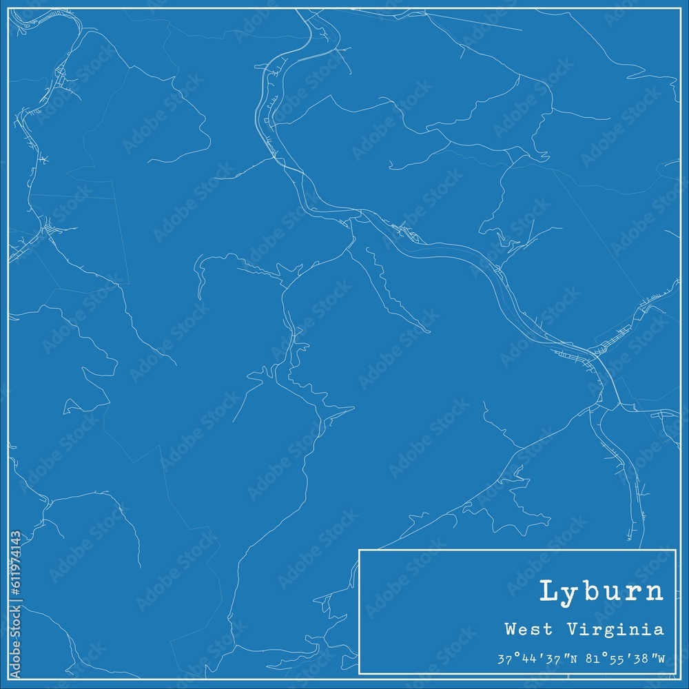 Blueprint US city map of Lyburn, West Virginia. Blueprint US city map of Lyburn, West Virginia.