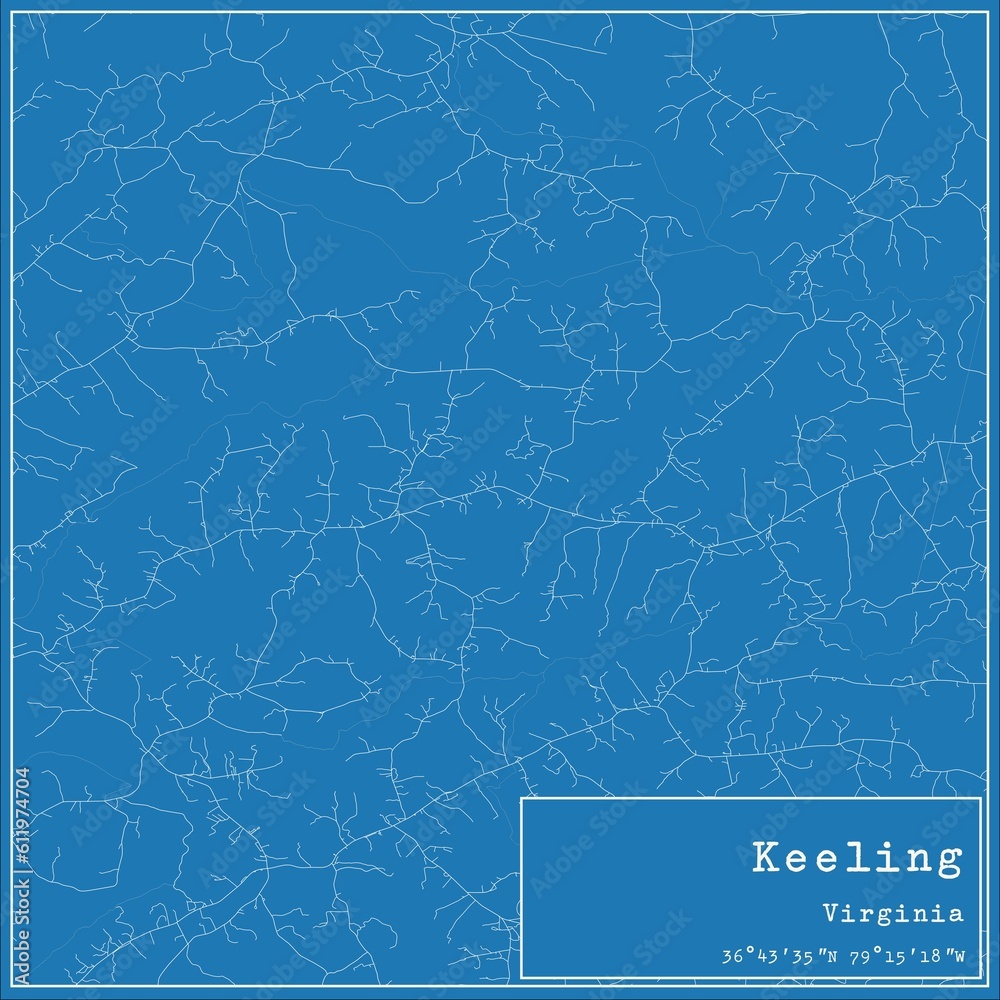 Blueprint US city map of Keeling, Virginia. Blueprint US city map of Keeling, Virginia.
