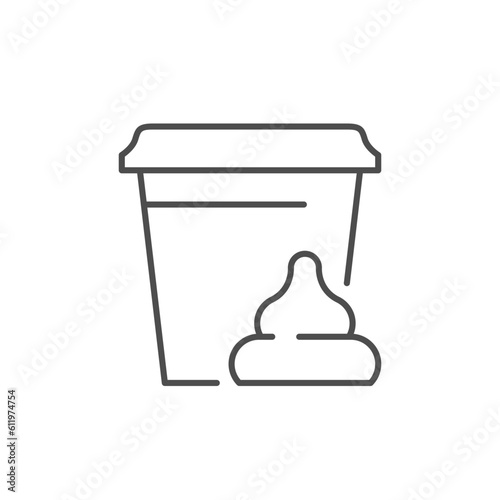 Sour cream line outline icon