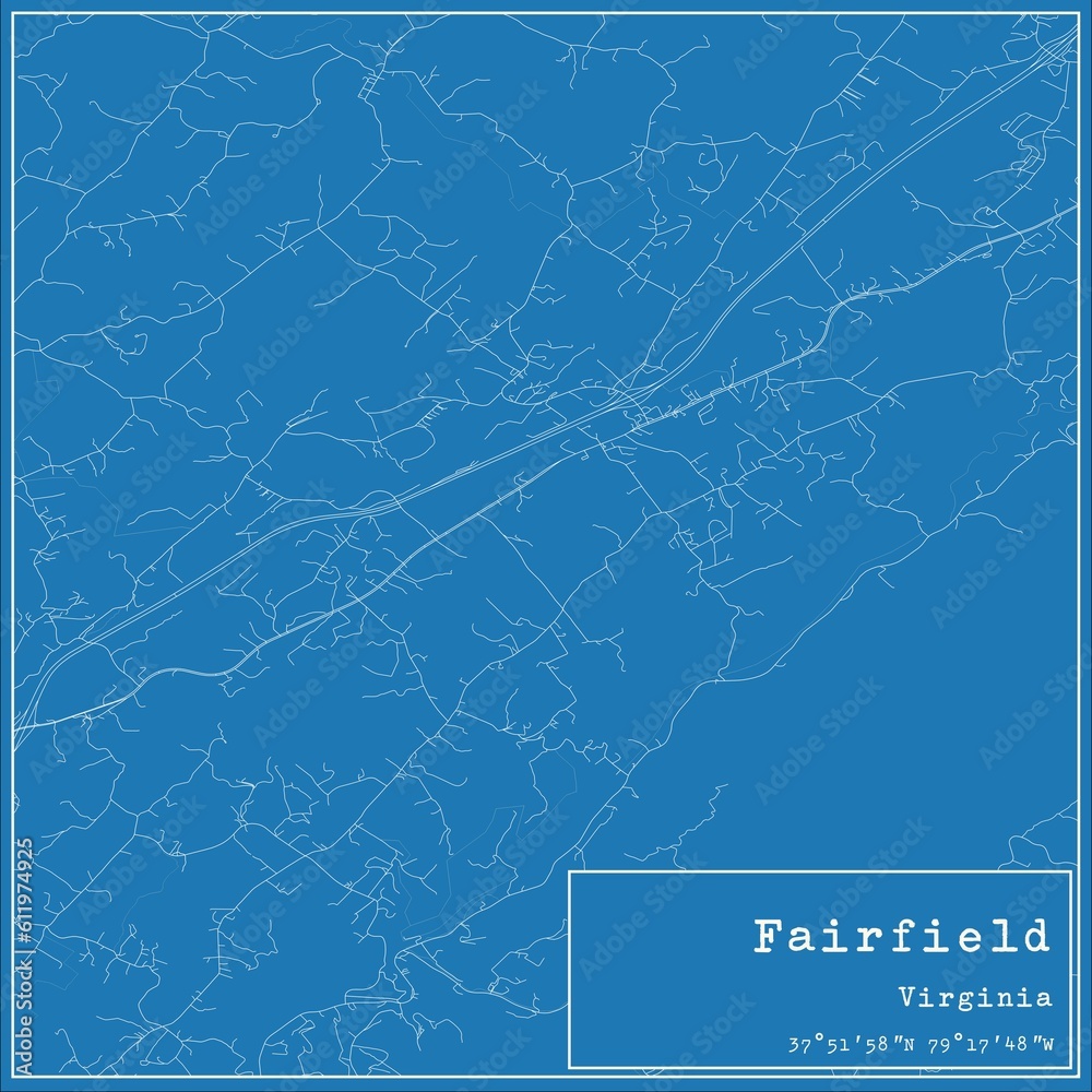 Blueprint US city map of Fairfield, Virginia. Blueprint US city map of Fairfield, Virginia.