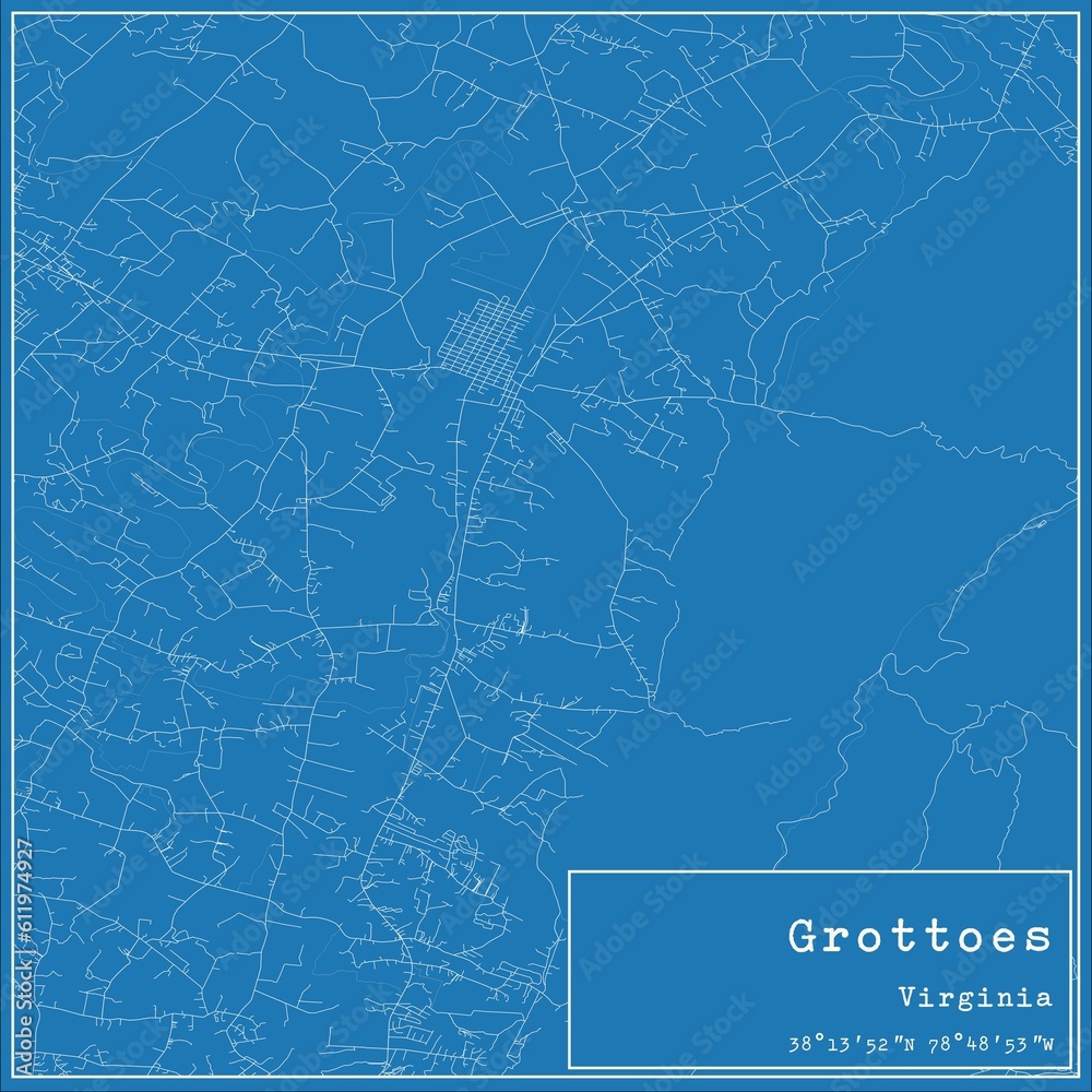Blueprint US city map of Grottoes, Virginia. Blueprint US city map of Grottoes, Virginia.