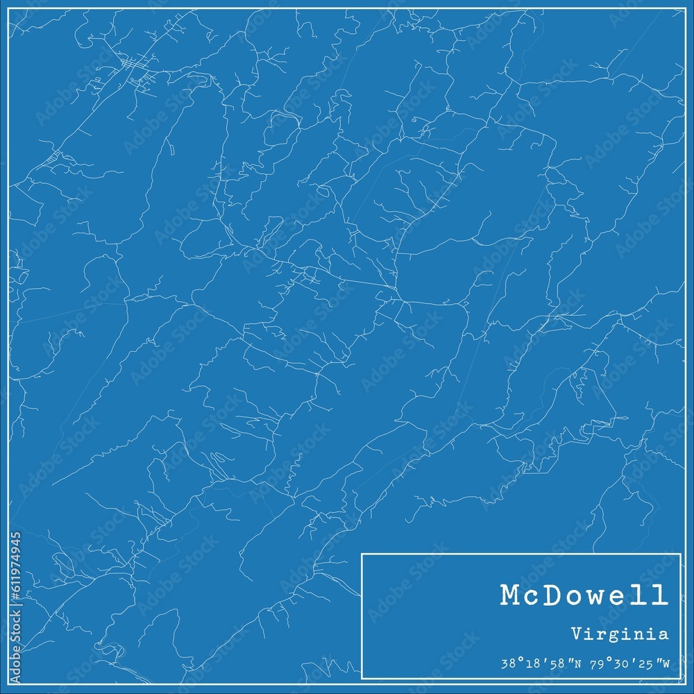 Blueprint US city map of McDowell, Virginia. Blueprint US city map of McDowell, Virginia.