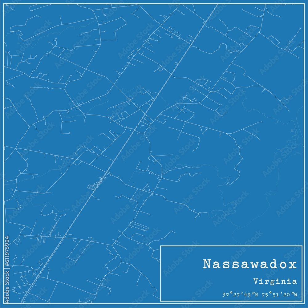 Blueprint US city map of Nassawadox, Virginia. Blueprint US city map of Nassawadox, Virginia.