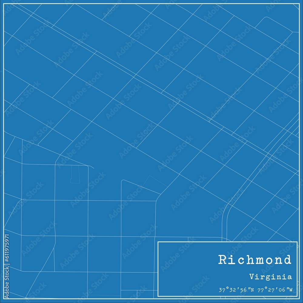 Blueprint US city map of Richmond, Virginia. Blueprint US city map of Richmond, Virginia.