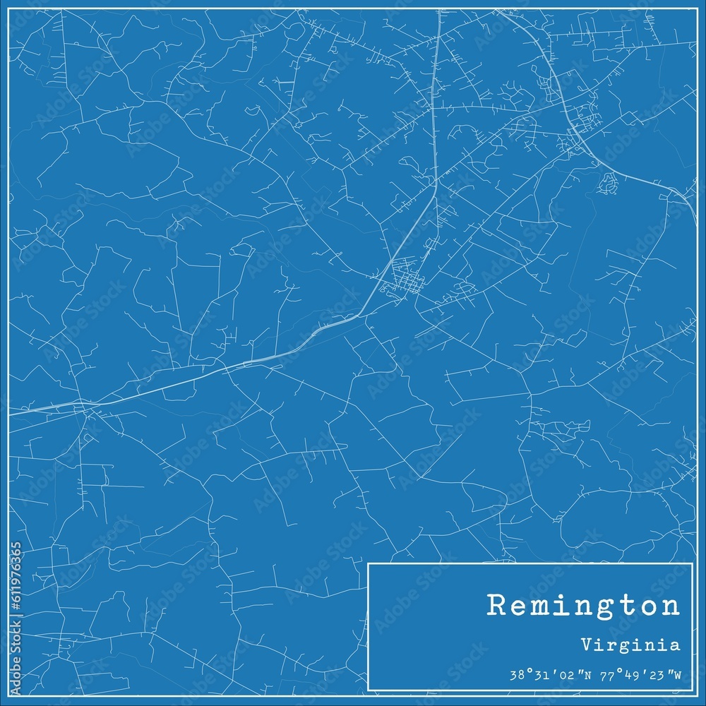 Blueprint US city map of Remington, Virginia. Blueprint US city map of Remington, Virginia.