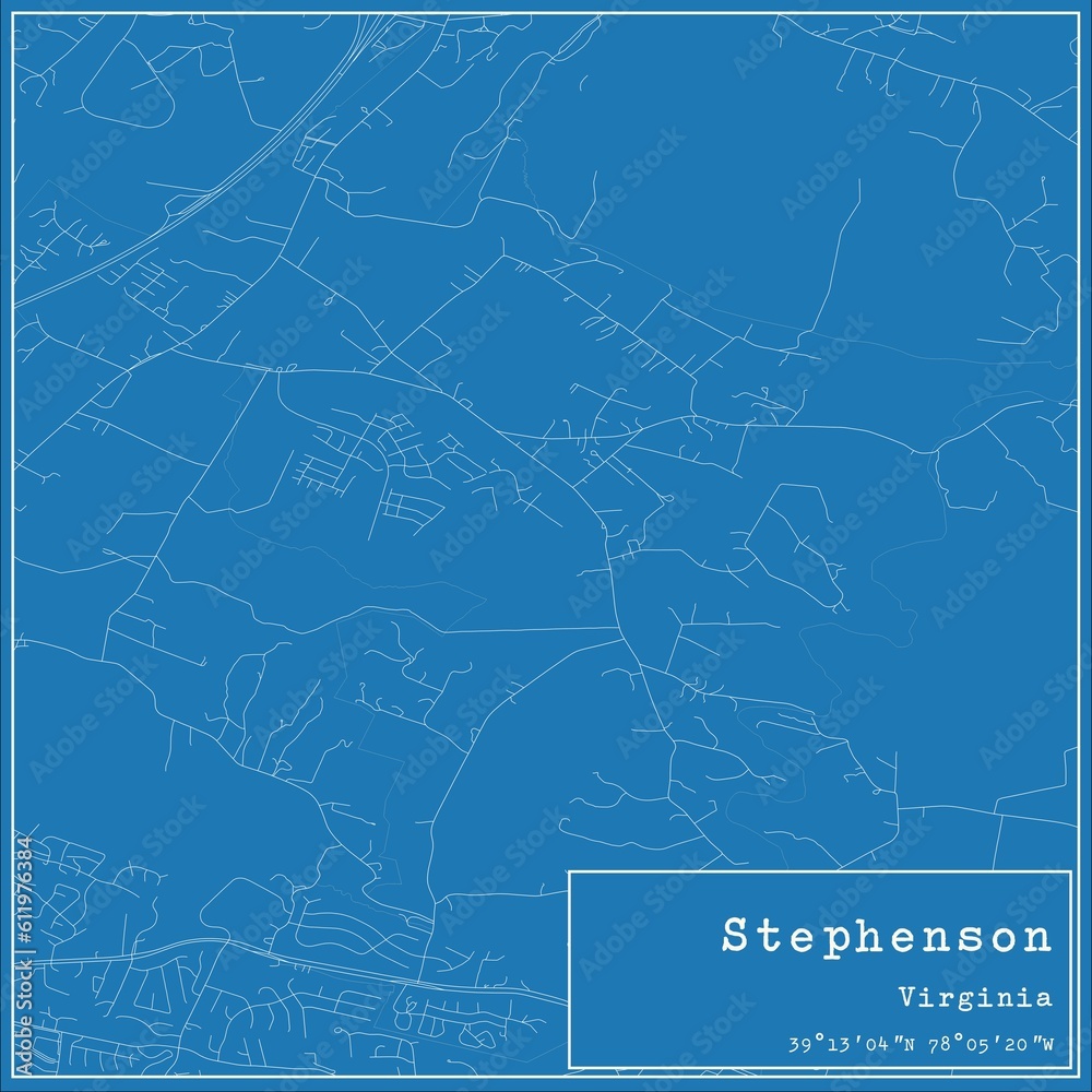 Blueprint US city map of Stephenson, Virginia.