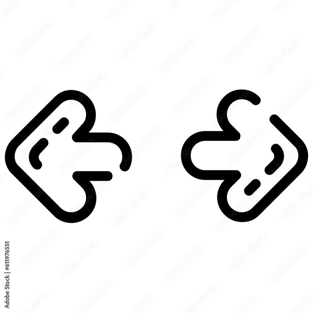 horizontal expand outline vector icon horizontal expand outline vector icon