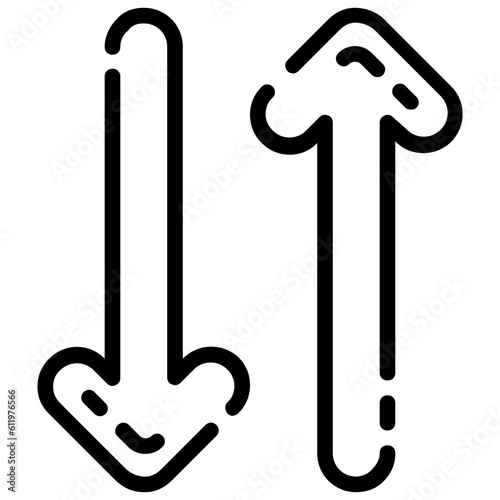 passing arrow outline vector icon