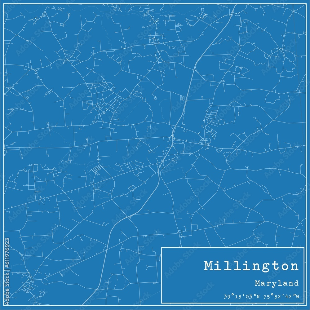 Blueprint US city map of Millington, Maryland. Blueprint US city map of Millington, Maryland.
