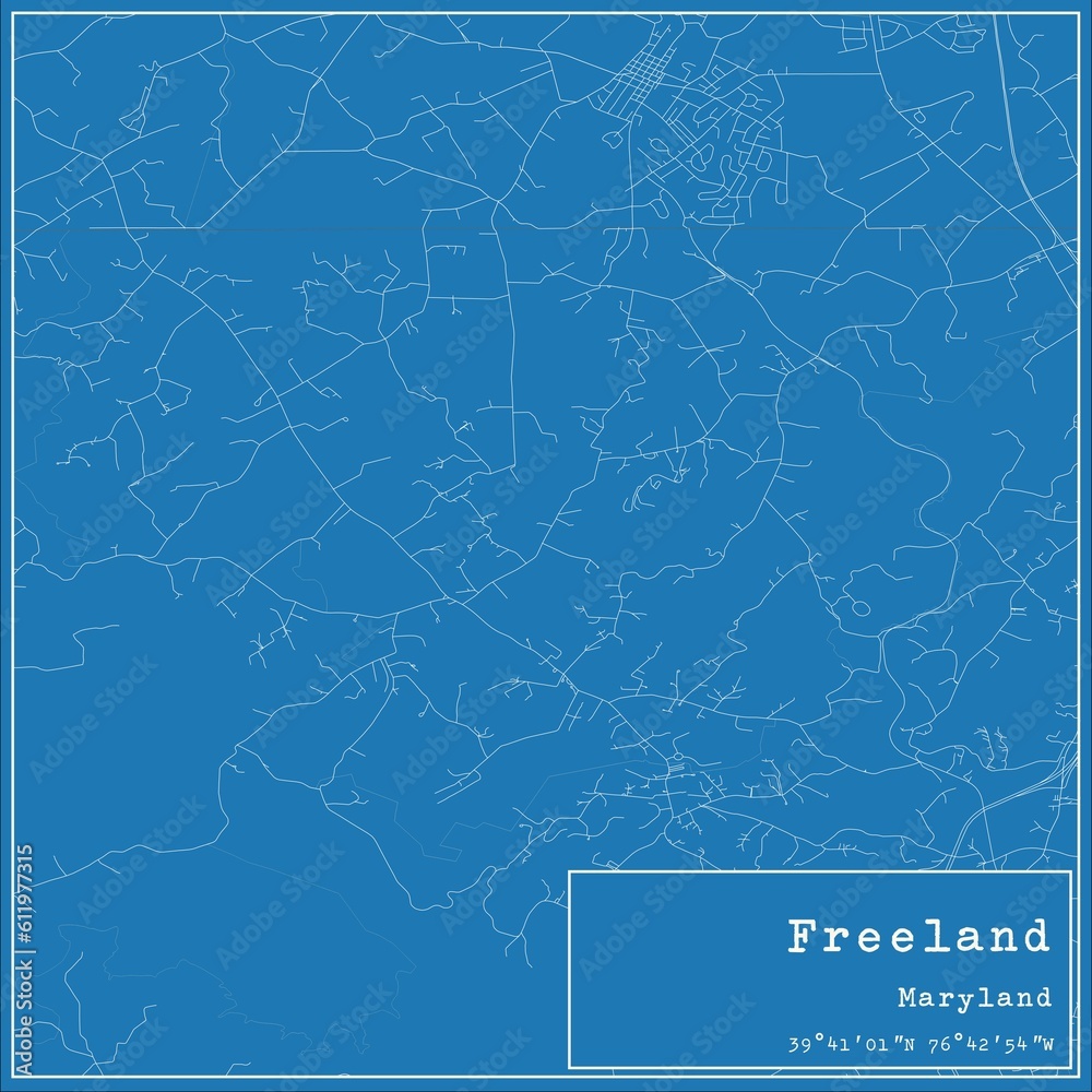 Blueprint US city map of Freeland, Maryland. Blueprint US city map of Freeland, Maryland.