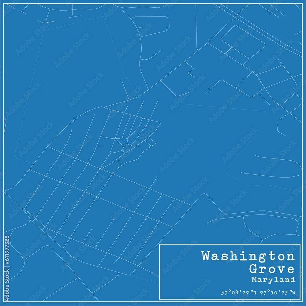 Blueprint US city map of Washington Grove, Maryland. Blueprint US city map of Washington Grove, Maryland.