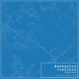 Blueprint US city map of Annapolis Junction, Maryland.