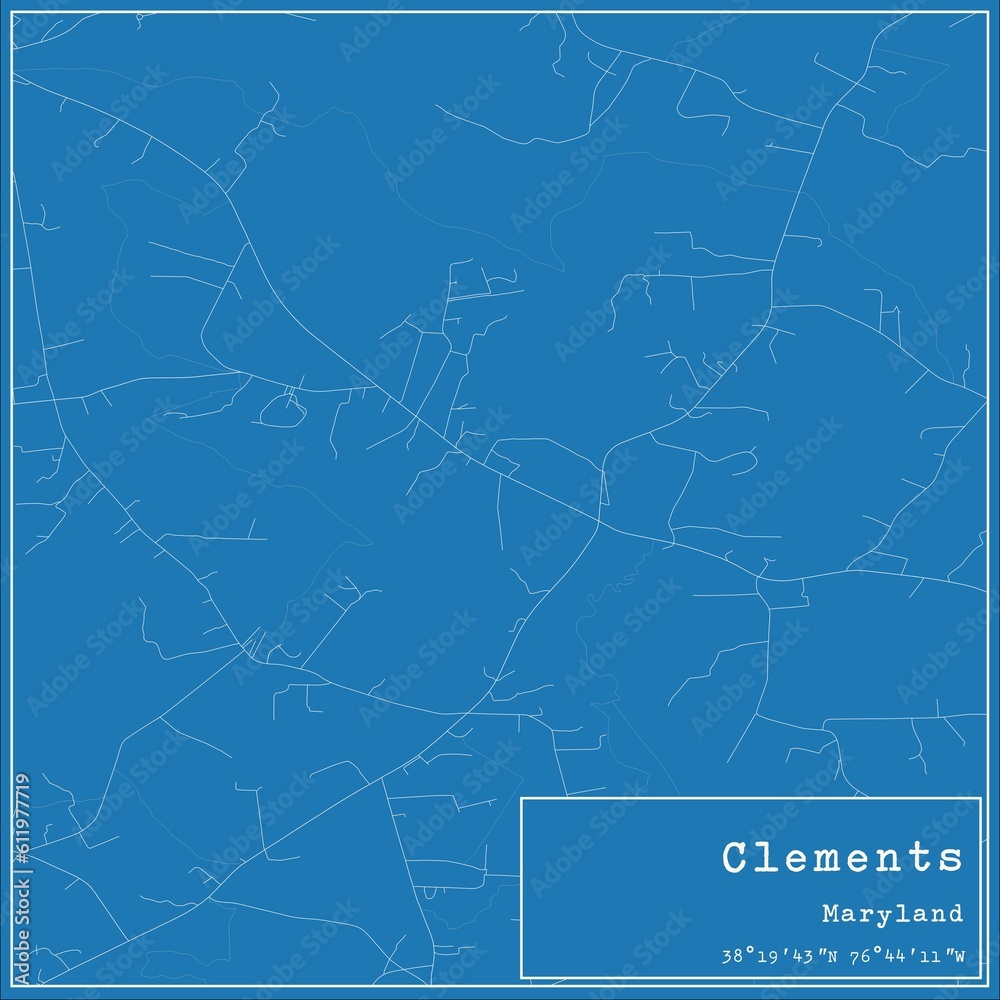 Fototapeta mapa świata dla dzieci Blueprint US city map of Clements