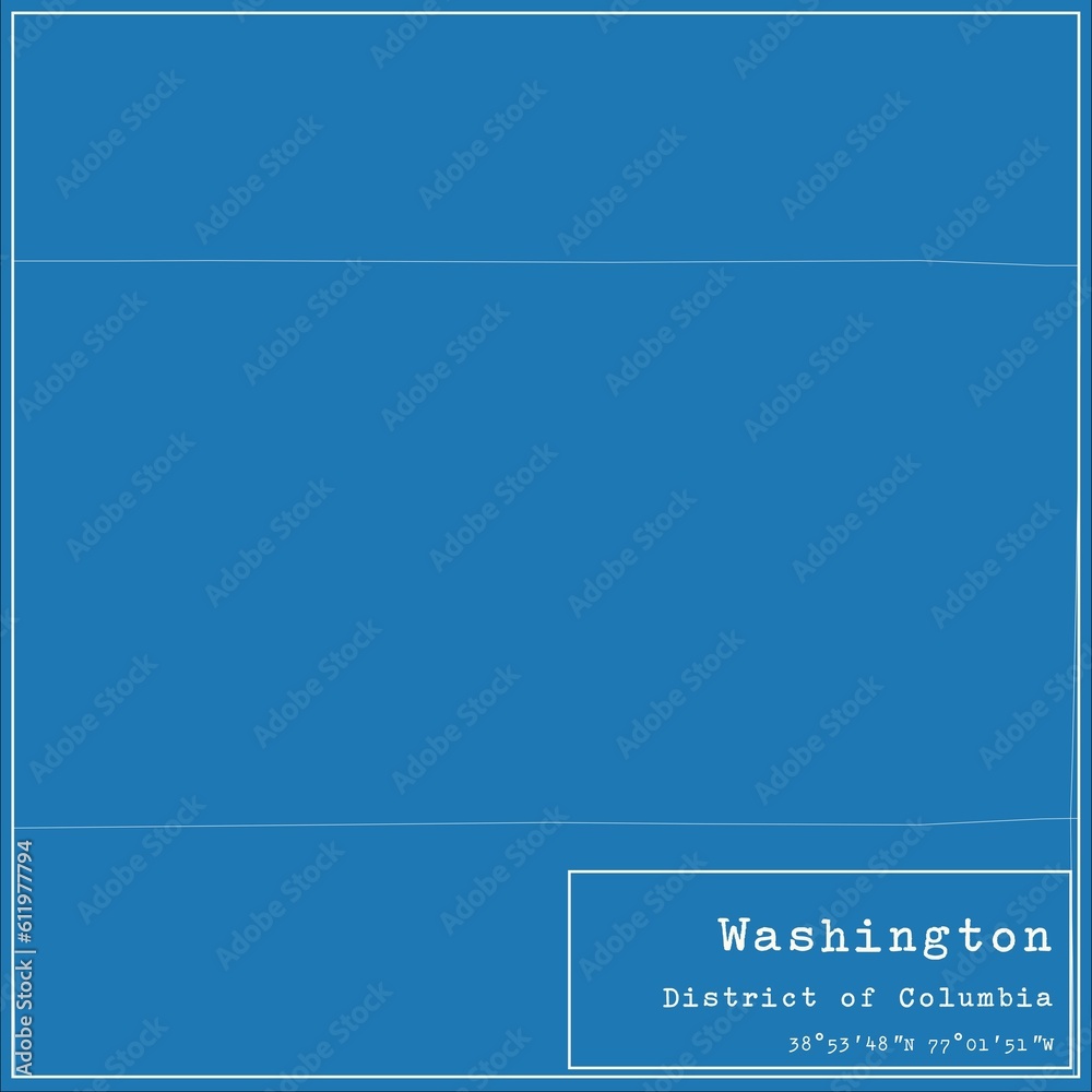 Obraz premium Blueprint US city map of Washington, District of Columbia.