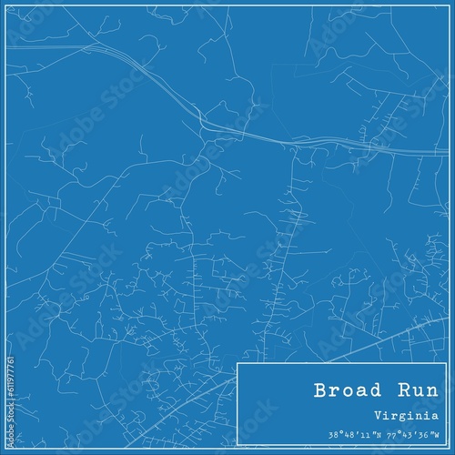 Blueprint US city map of Broad Run  Virginia.