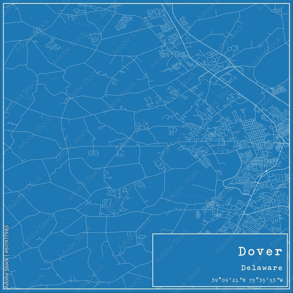 Blueprint US city map of Dover, Delaware. Blueprint US city map of Dover, Delaware.