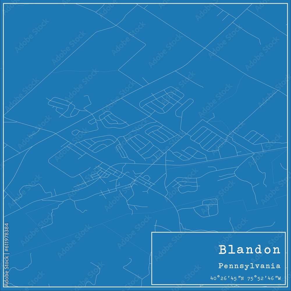Blueprint US city map of Blandon, Pennsylvania.