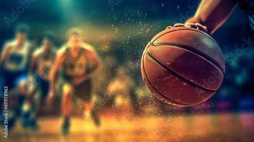 Professional basketball player in action, Generative AI © AIExplosion