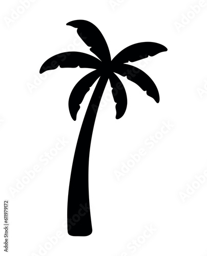 Palm and Coconut Tree Silhouette for Summer Element