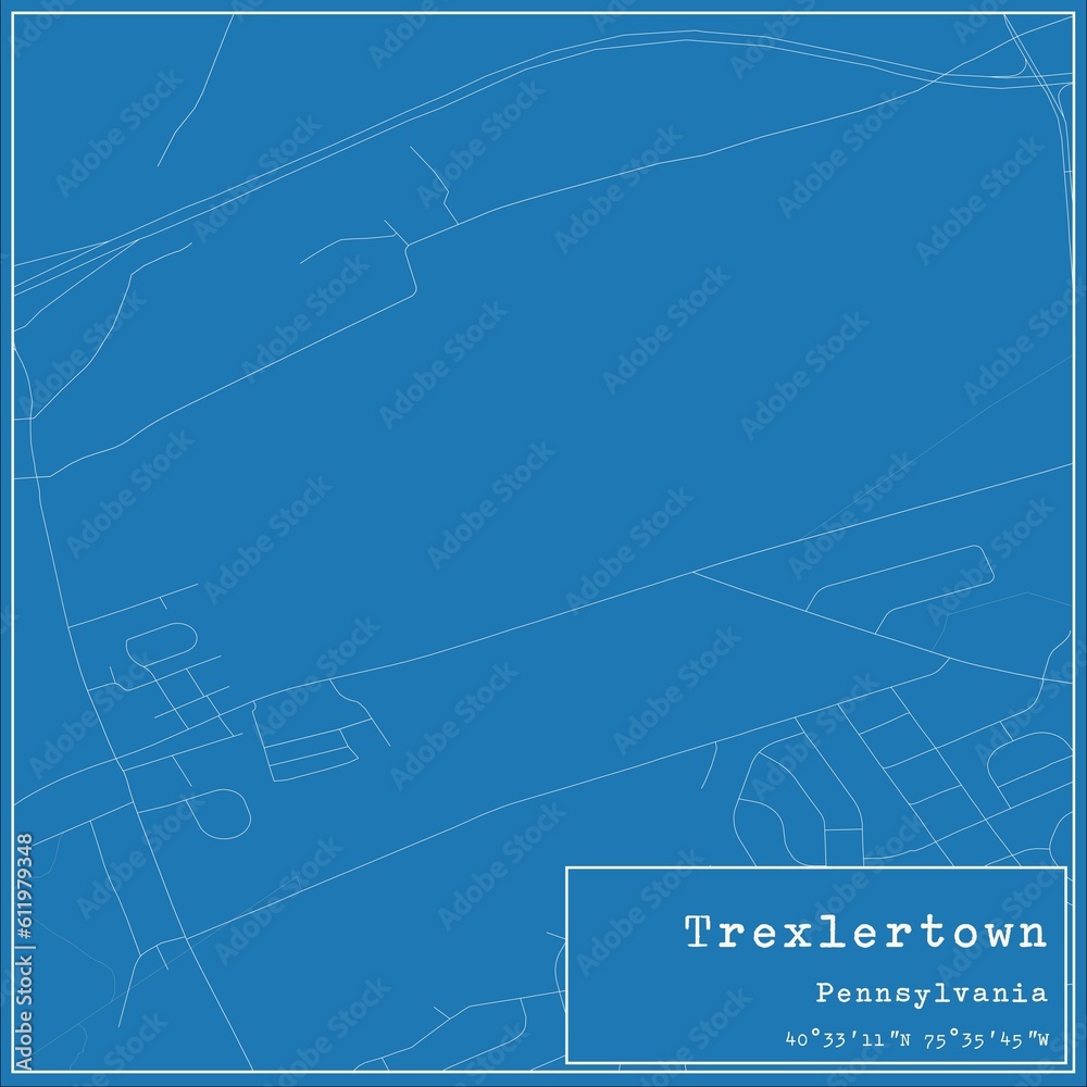 Blueprint US city map of Trexlertown, Pennsylvania. Blueprint US city map of Trexlertown, Pennsylvania.
