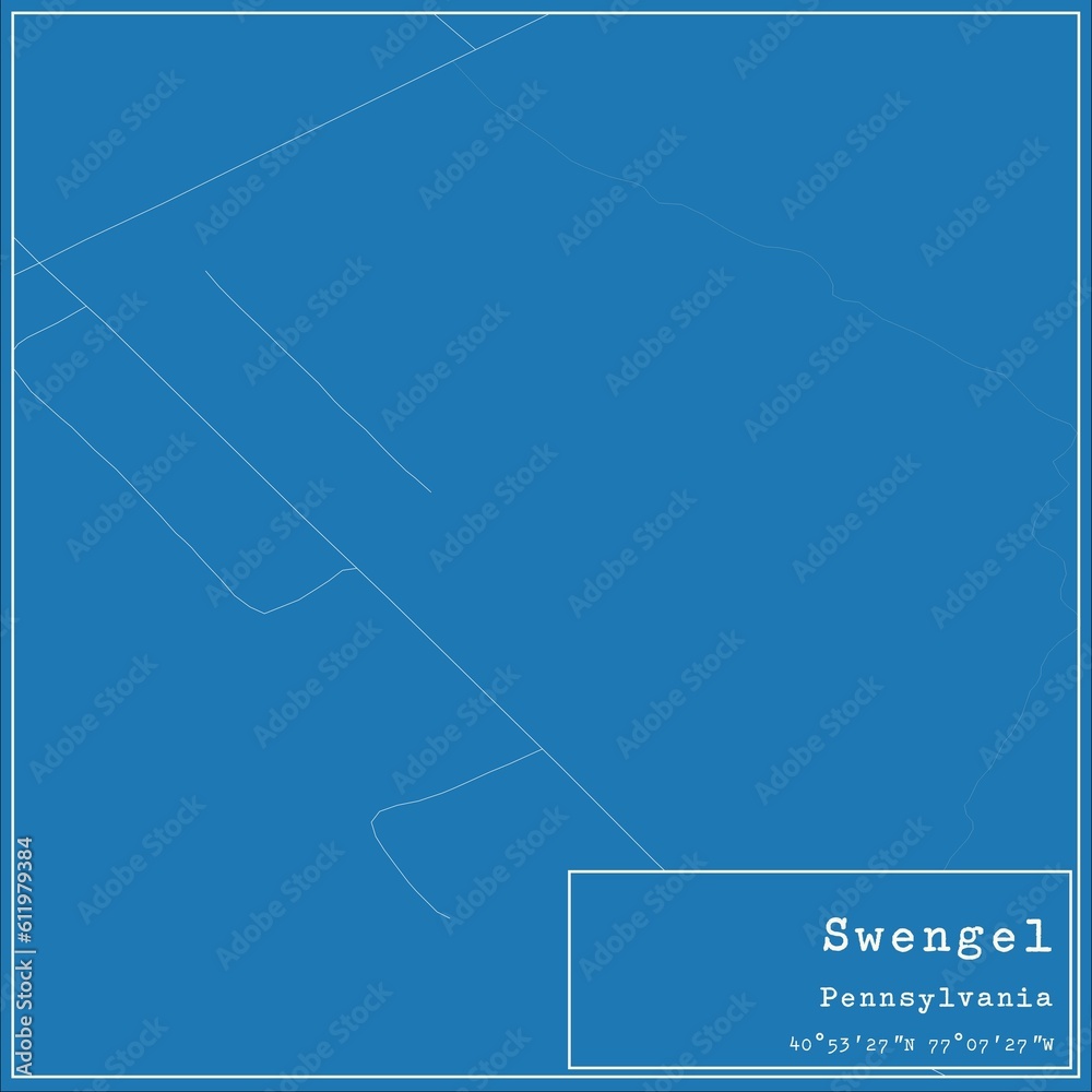 Blueprint US city map of Swengel, Pennsylvania. Blueprint US city map of Swengel, Pennsylvania.
