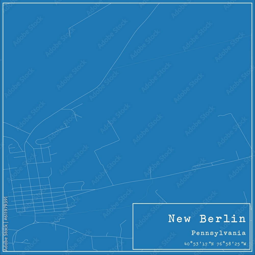 Fototapeta mapa świata dla dzieci Blueprint US city map of New Berlin