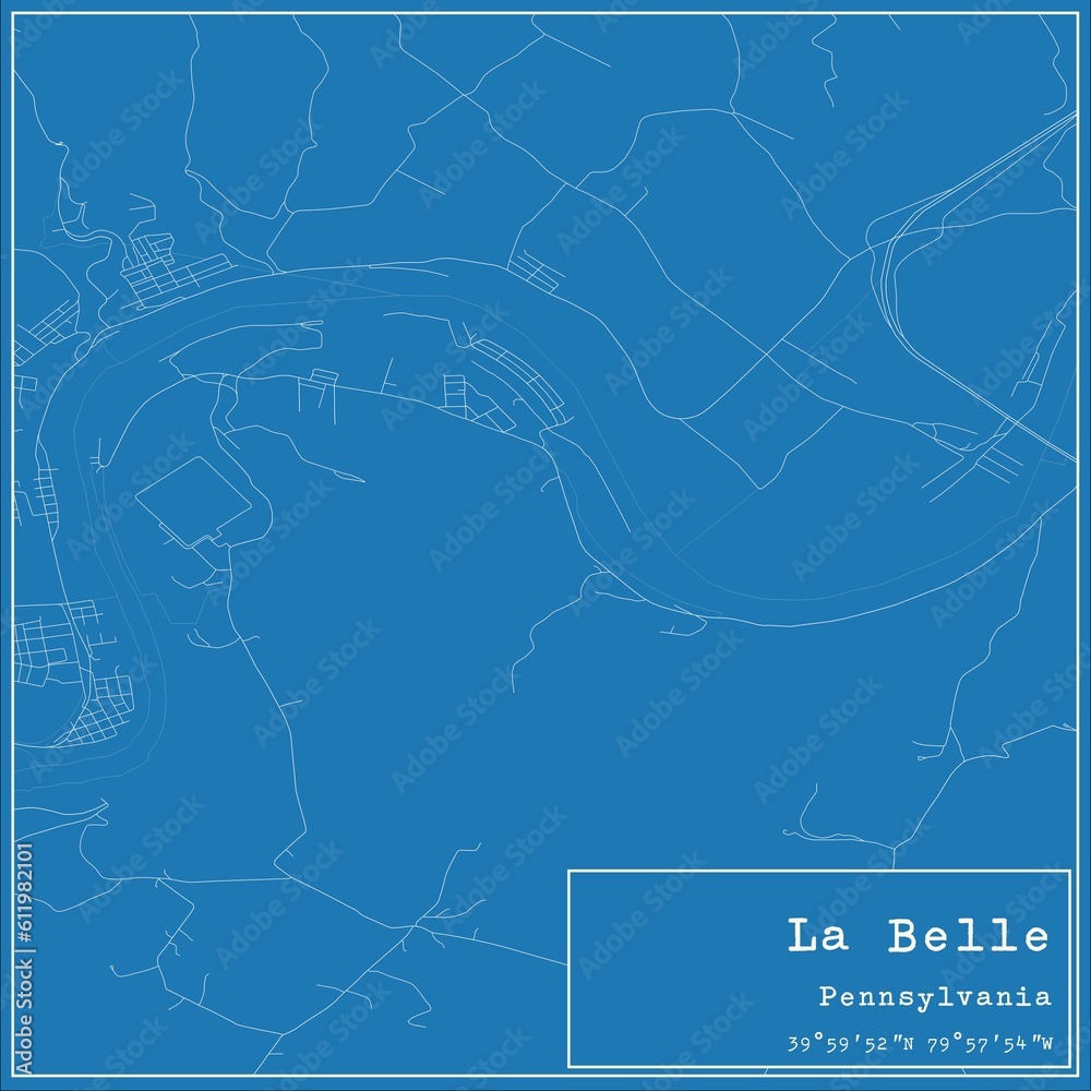 Blueprint US city map of La Belle, Pennsylvania. Blueprint US city map of La Belle, Pennsylvania.