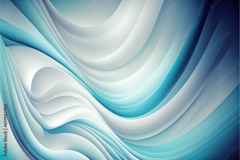 Abstract blue and white curve line wave background. Generative AI illustration. Abstract blue and white curve line wave background. Generative AI illustration.