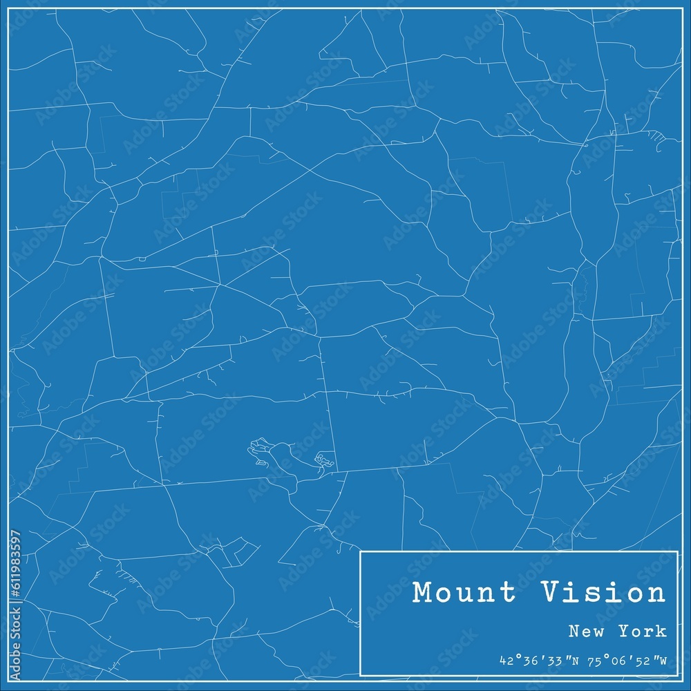 Obraz premium Blueprint US city map of Mount Vision, New York.