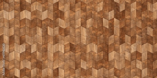 Fototapeta Naklejka Na Ścianę i Meble -  Vertical rhomboid wooden cubes or blocks herringbone surface background texture, empty floor or wall hardwood wallpaper