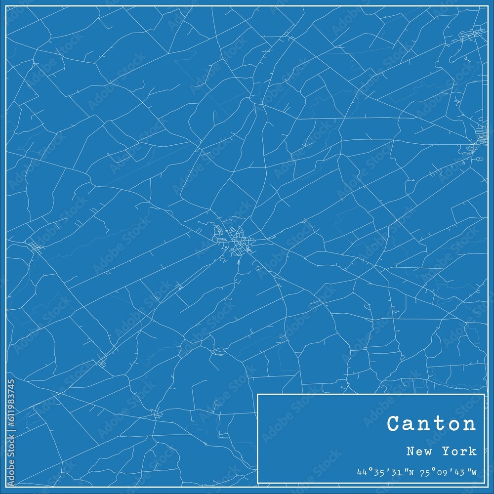 Blueprint US city map of Canton, New York. Blueprint US city map of Canton, New York.