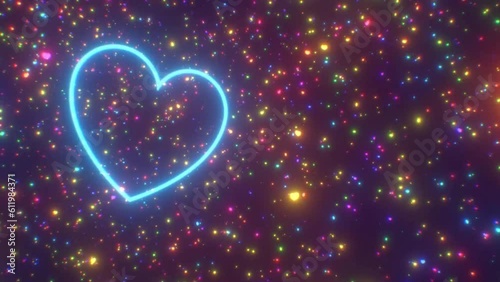 Rainbow Wave Fluorescent Neon mini beating Hearts