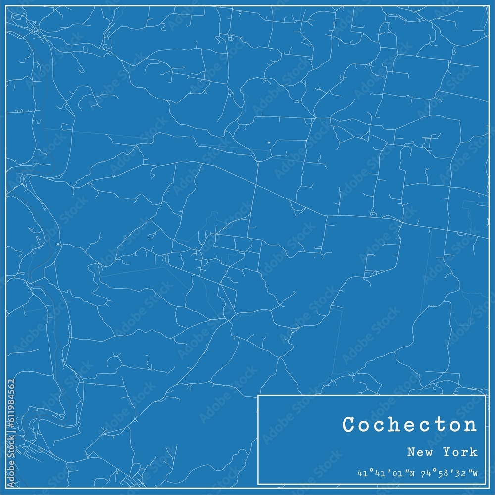 Blueprint US city map of Cochecton, New York. Blueprint US city map of Cochecton, New York.