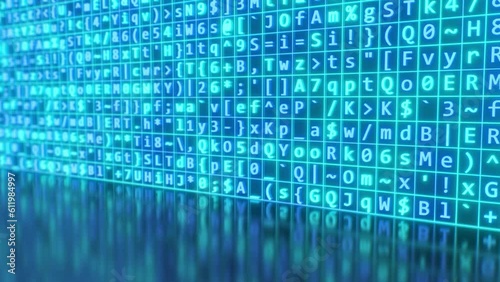 Random Computer Hacking of Text Virus Code Cyberspace Security Concept