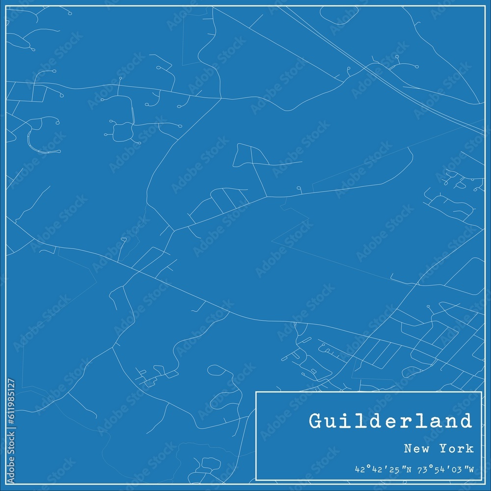 Blueprint US city map of Guilderland, New York.