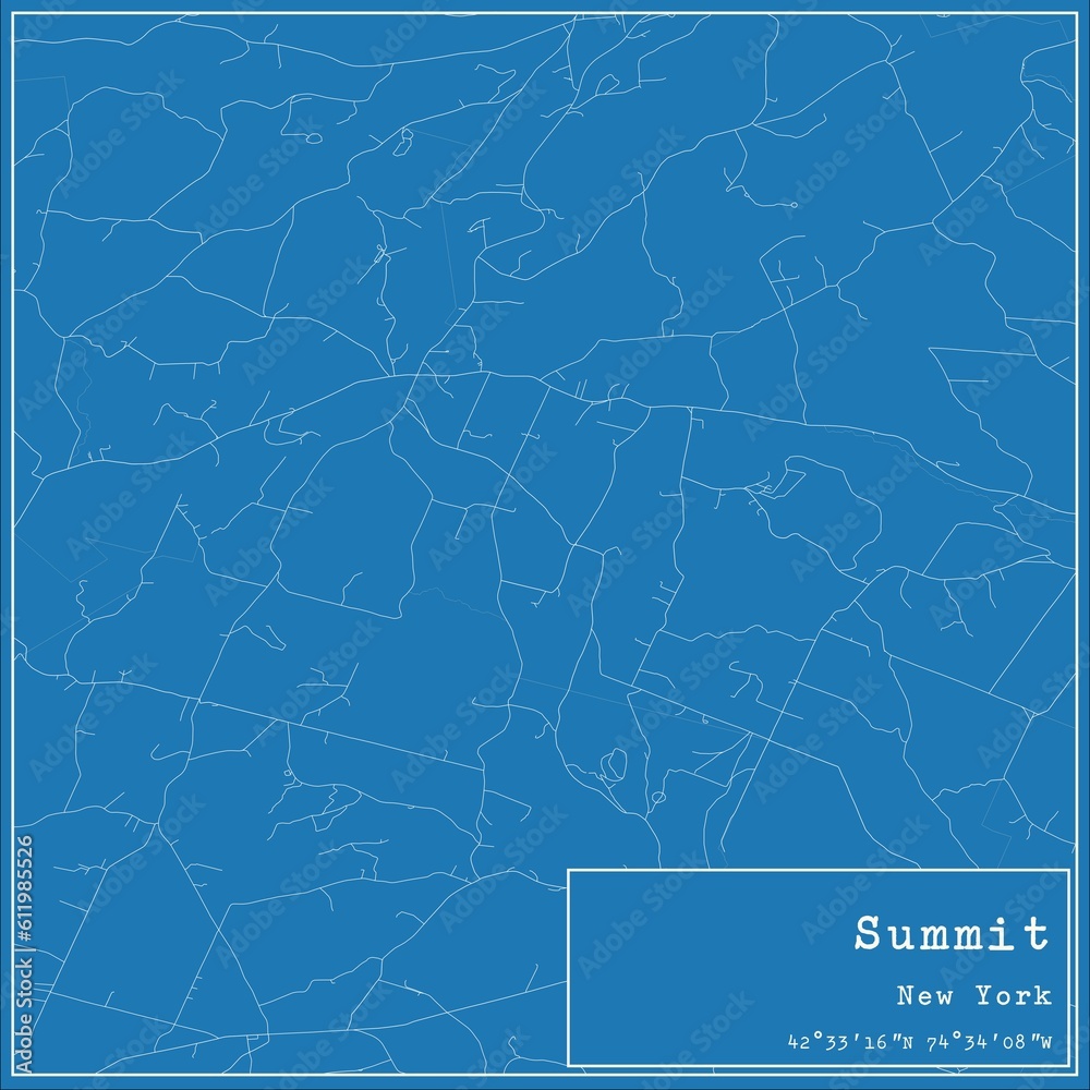 Blueprint US city map of Summit, New York. Blueprint US city map of Summit, New York.