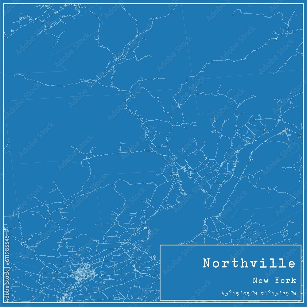 Blueprint US city map of Northville, New York. Blueprint US city map of Northville, New York.