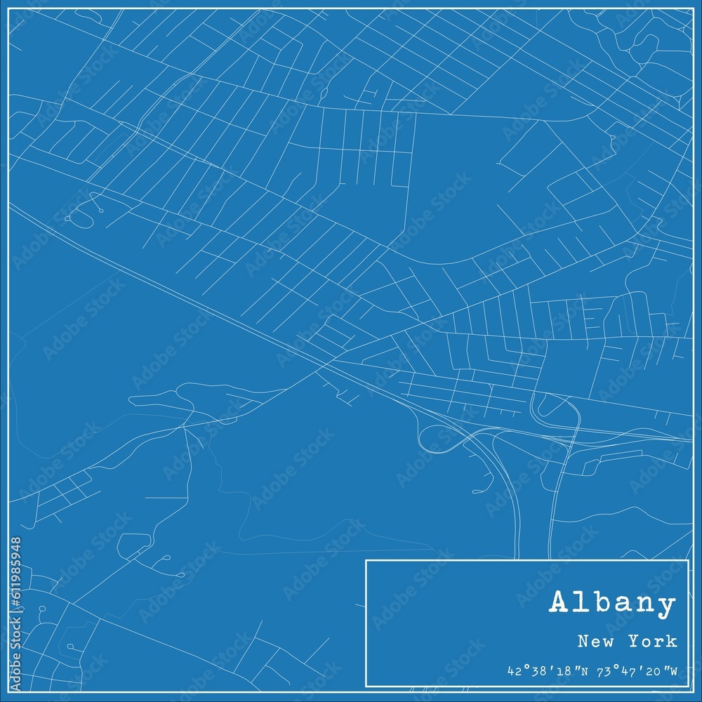 Blueprint US city map of Albany, New York. Blueprint US city map of Albany, New York.