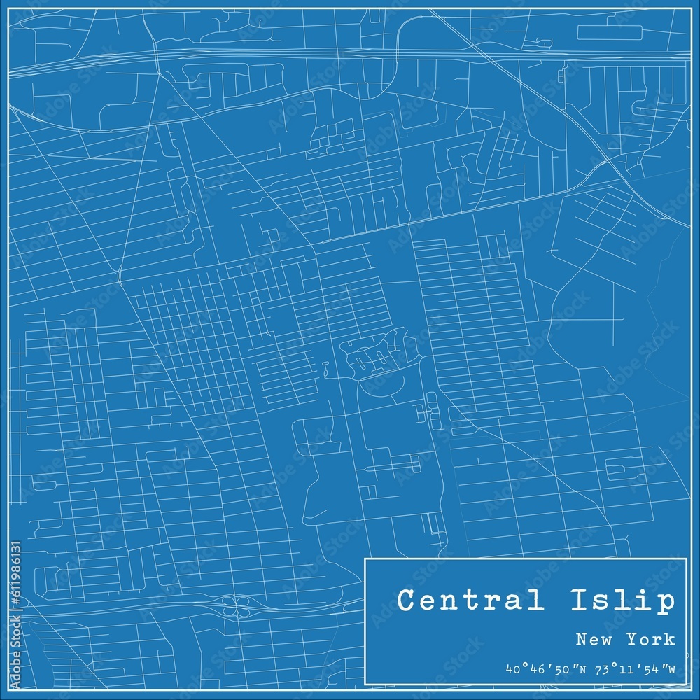 Blueprint US city map of Central Islip, New York. Blueprint US city map of Central Islip, New York.
