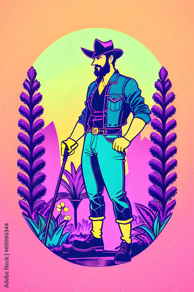 Illustration of a gardener. Generative AI