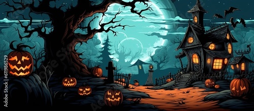 An illustration of Halloween , AI Generated © kanate