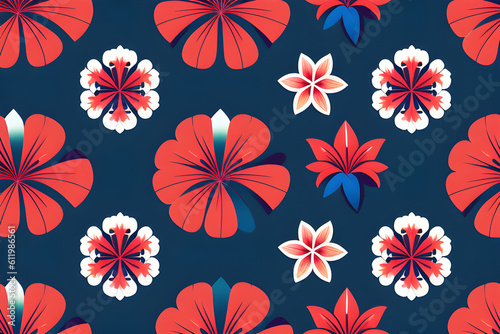 Seamless floral pattern. Generative AI