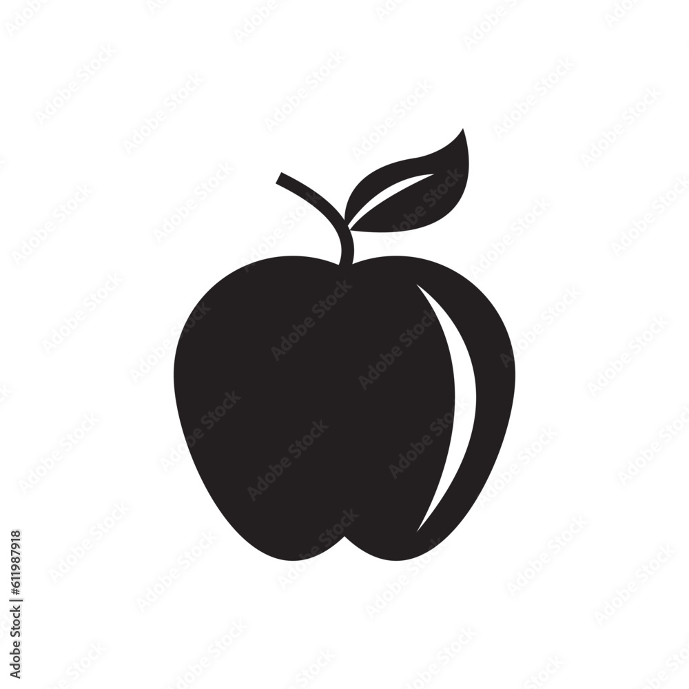 Apple. Vector illustration. Red apple on white background Apple. Vector illustration. Red apple on white background