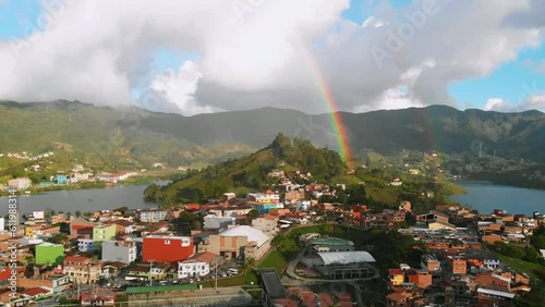 Aerial view of Colombian town